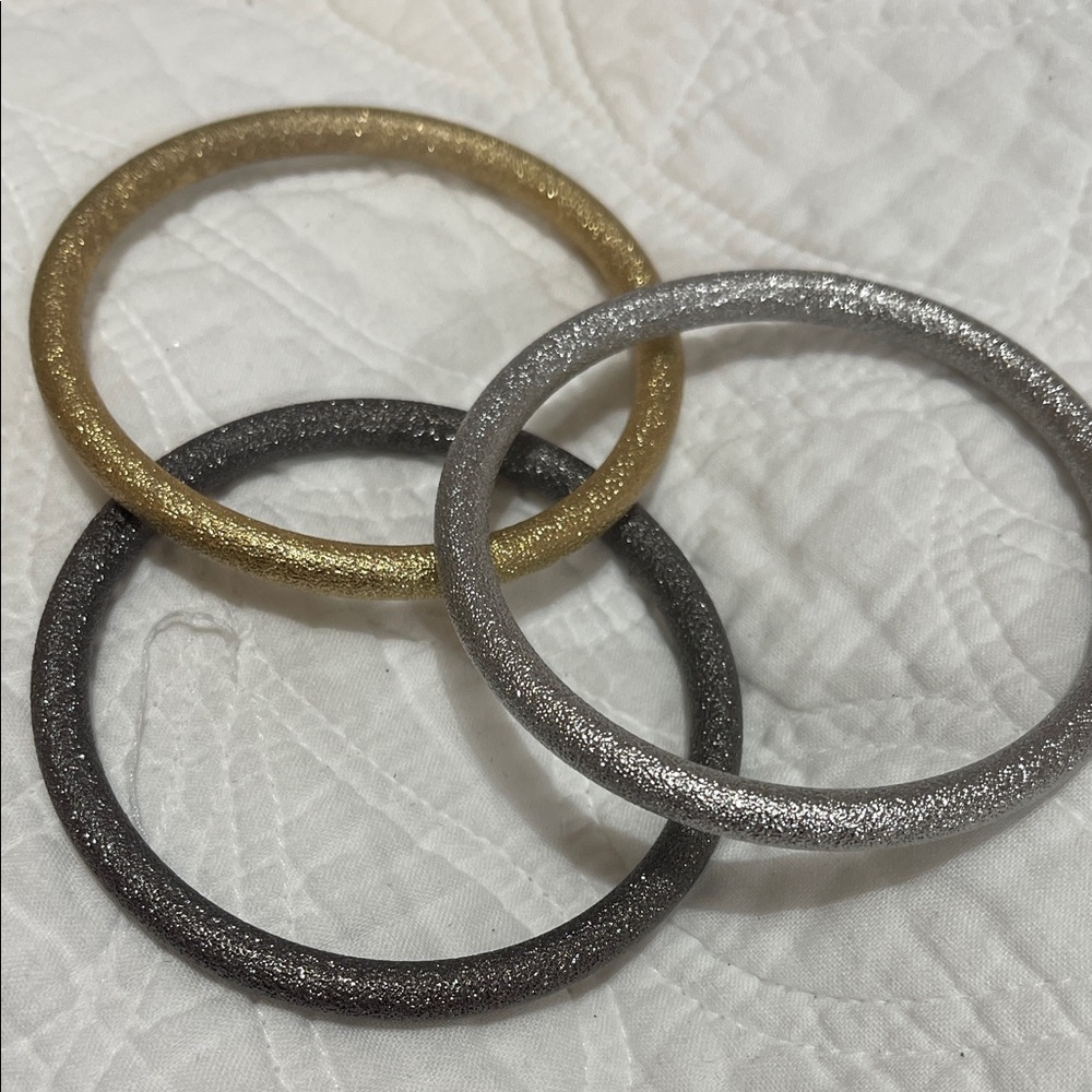 Set of Three Metallic Bangles
